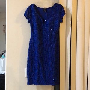 Royal blue sequins dress